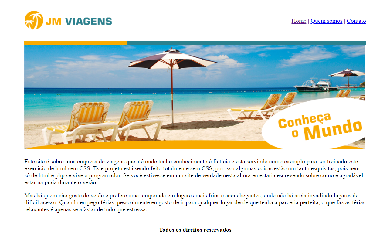 Imagem do design de uma pagina de viagens
